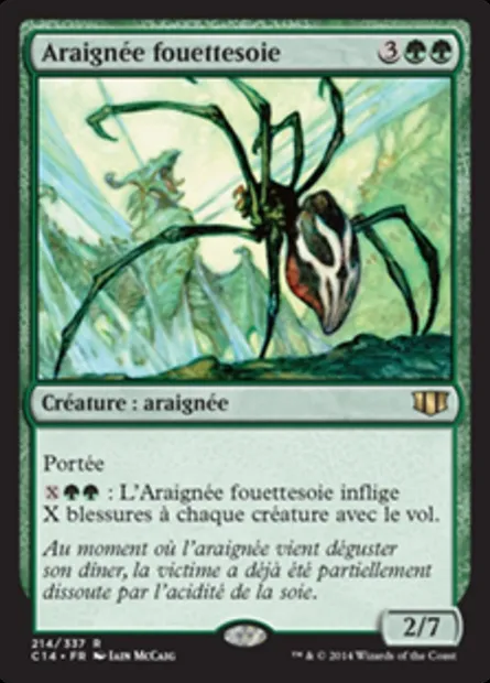 Araignée fouettesoie, carte Magic C14 214 — extension Commander 2014