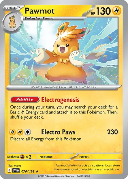 Pawmot, Pokémon card SVI 076 — Scarlet & Violet set