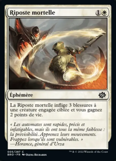 Riposte mortelle, carte Magic BRO 5 — extension La Guerre Fratricide