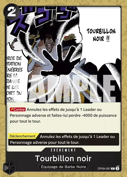 Tourbillon noir, carte One Piece OP09-097 — extension LES NOUVEAUX EMPEREURS