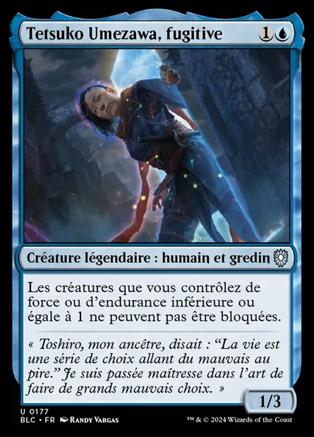 Tetsuko Umezawa, fugitive, carte Magic BLC 177 — extension Bloomburrow Commander