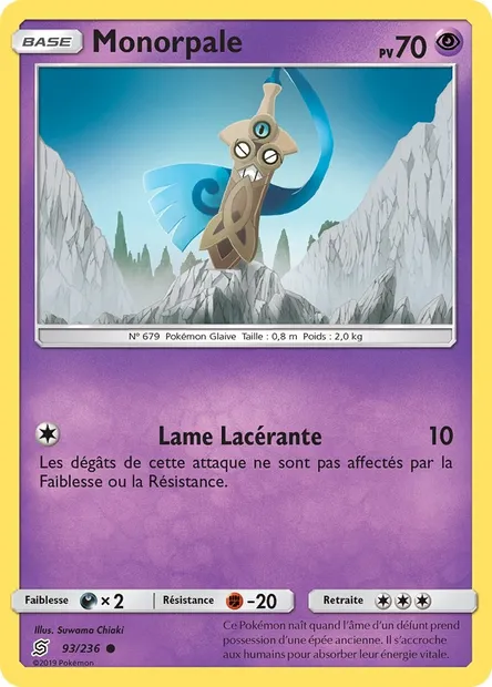 Monorpale, carte Pokémon UNM 93 — extension Harmonie des Esprits