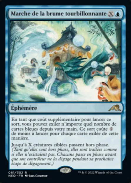 Marche de la brume tourbillonnante, carte Magic NEO 61 — extension Kamigawa: La Dynastie Néon