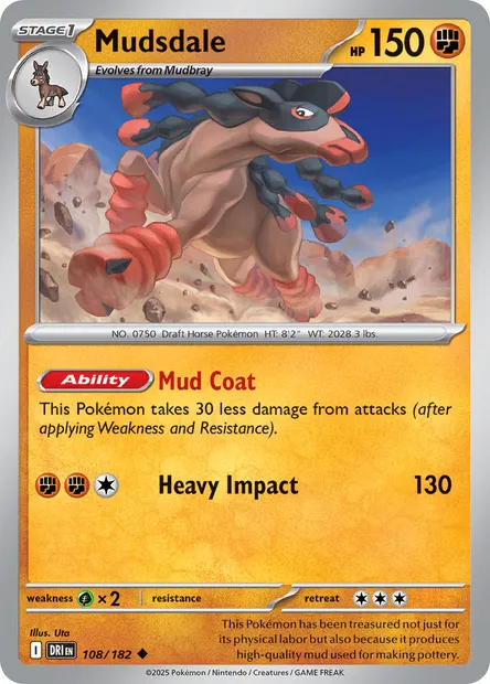 Mudsdale, Pokémon card DRI 108 — Destined Rivals set
