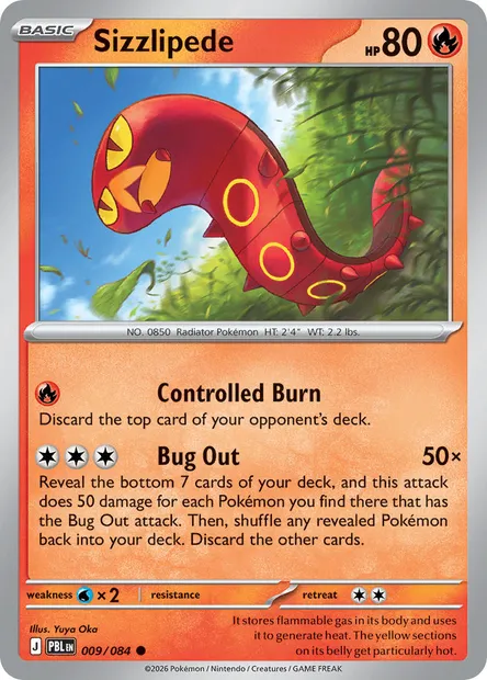 Sizzlipede, Pokémon card PBL 009 — Pitch Black set