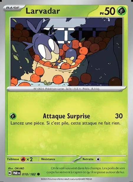 Larvadar, carte Pokémon PAR 010 — extension Faille Paradoxe