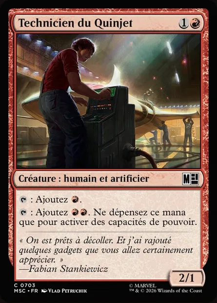 Technicien du Quinjet, carte Magic MSC 703 — extension Marvel Super Heroes Commander