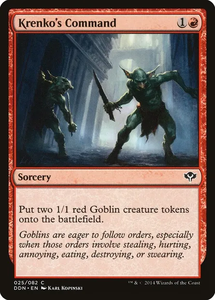 Commandement de Krenko, carte Magic DDN 25 — extension Duel Decks: Speed vs. Cunning