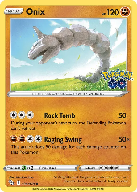 Onix, Pokémon card PGO 036 — Pokémon GO set