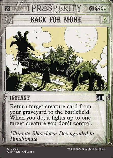 Back for More, Magic card OTP 36 — Breaking News set