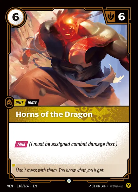 Horns of the Dragon, carte Riftbound VEN 118 — extension Vendetta