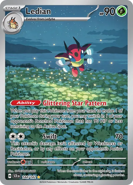 Ledian, Pokémon card SCR 144 — Stellar Crown set