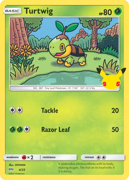 Turtwig, Pokémon card MCD21 4 — McDonald's Collection 2021 set