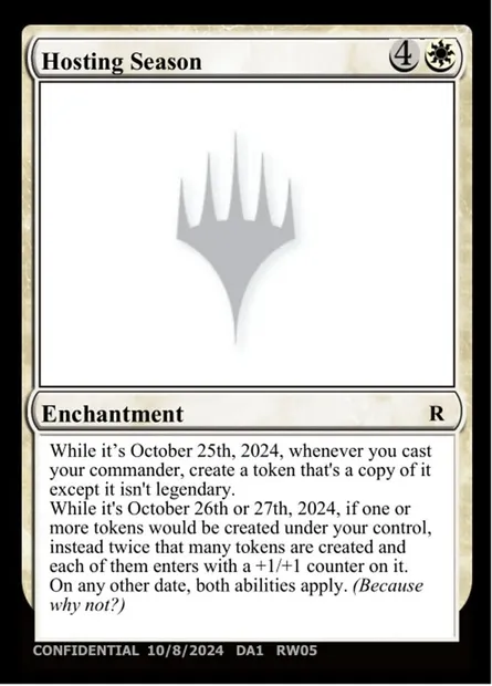 Hosting Season, carte Magic UNK RW05e — extension Unknown Event
