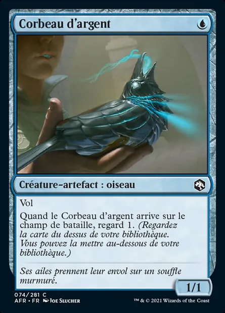 Corbeau d'argent, carte Magic AFR 74 — extension Forgotten Realms: Aventures dans les Royaumes Oubliés