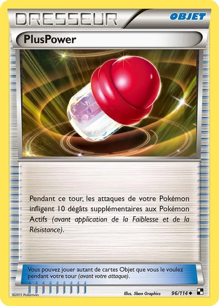 PlusPower, carte Pokémon BLW 96 — extension Noir & Blanc