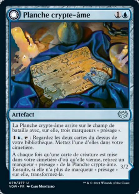Planche crypte-âme // Esprit crypté, carte Magic VOW 79 — extension Innistrad : noce écarlate