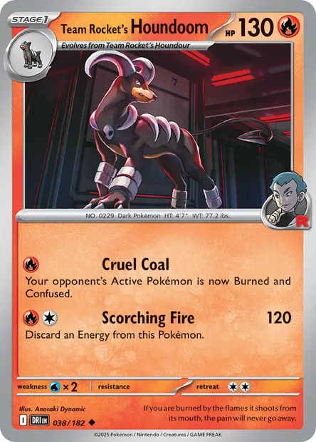 Team Rocket's Houndoom, Pokémon card DRI 038 — Destined Rivals set