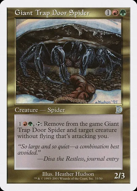 Giant Trap Door Spider, Magic card DKM 33 — Deckmasters set