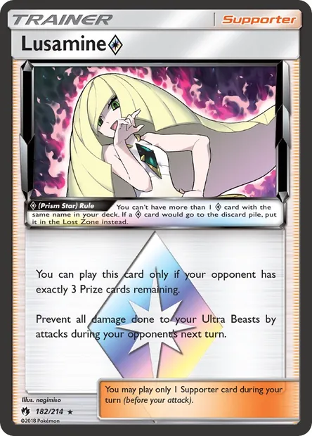 Lusamine ◇, Pokémon card LOT 182 — Lost Thunder set