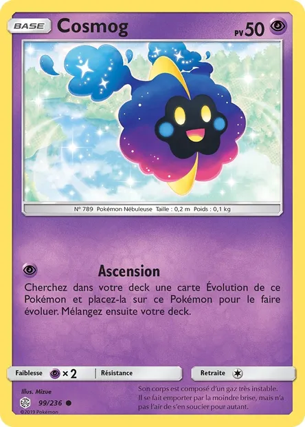 Cosmog, carte Pokémon CEC 99 — extension Éclipse Cosmique