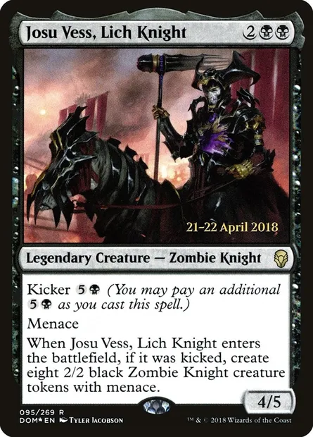 Josu Vess, Lich Knight, Magic card PDOM 95s — Dominaria Promos set
