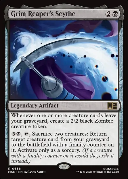 Grim Reaper's Scythe, Magic card MSC 658 — Marvel Super Heroes Commander set