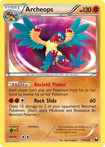 Archeops, Pokémon card DEX 110 — Dark Explorers set