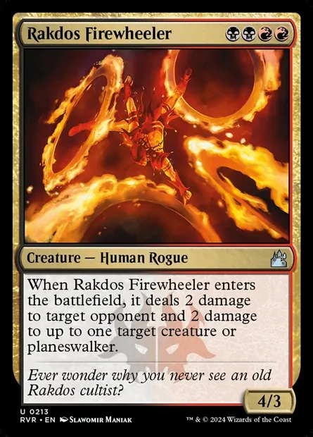 Rakdos Firewheeler, Magic card RVR 213 — Ravnica Remastered set