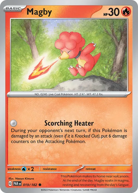 Magby, Pokémon card PAR 019 — Paradox Rift set