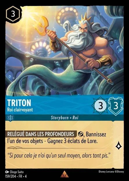Triton - Roi clairvoyant, carte Disney Lorcana CH4-159 — extension Le Retour d'Ursula