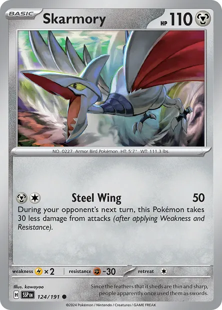 Skarmory, Pokémon card SSP 124 — Surging Sparks set