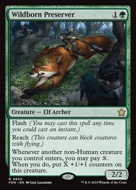 Wildborn Preserver, Magic card FDN 650 — Foundations set