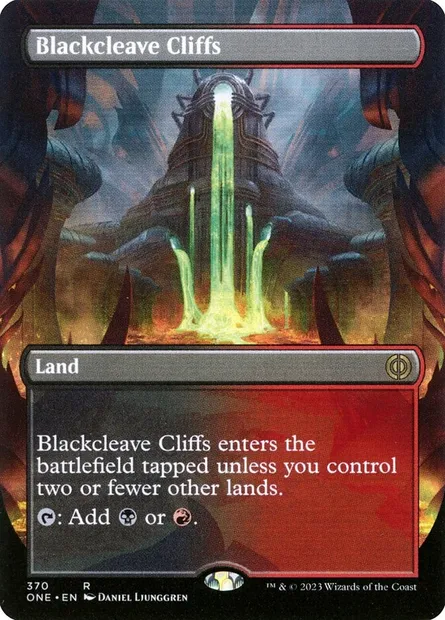 Blackcleave Cliffs, Magic card ONE 370 — Phyrexia: All Will Be One set