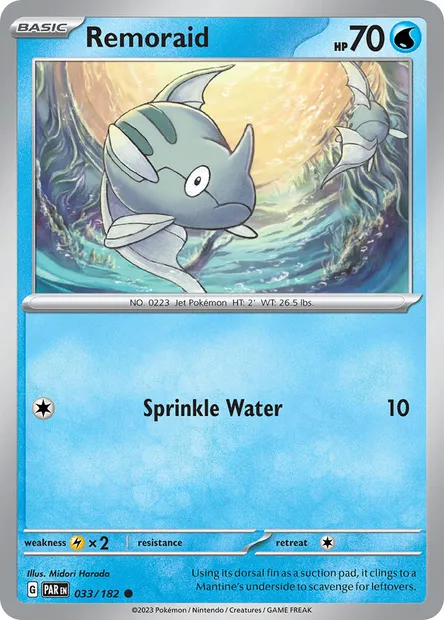 Remoraid, Pokémon card PAR 033 — Paradox Rift set
