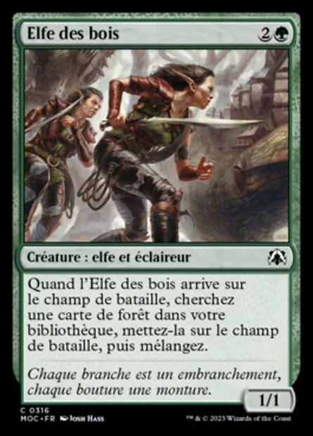 Elfe des bois, carte Magic MOC 316 — extension March of the Machine Commander