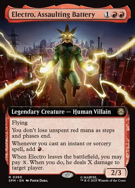 Electro, Assaulting Battery, Magic card SPM 260 — Marvel's Spider-Man set