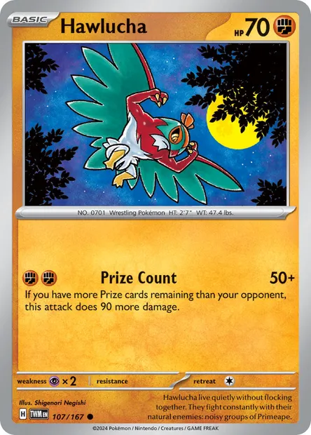 Hawlucha, Pokémon card TWM 107 — Twilight Masquerade set