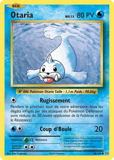 Otaria, carte Pokémon EVO 28 — extension Évolutions