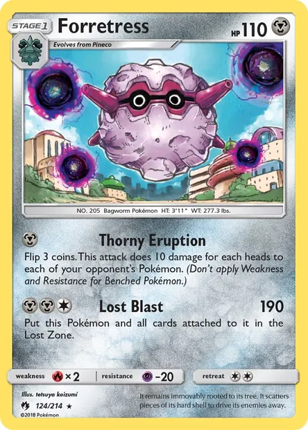 Forretress, Pokémon card LOT 124 — Lost Thunder set