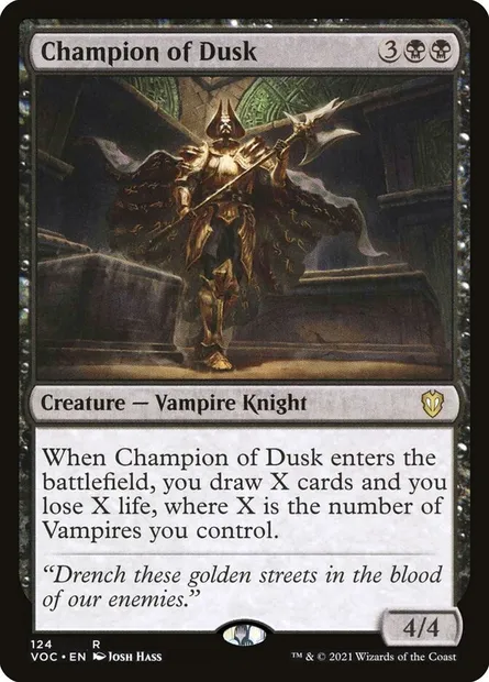 Champion of Dusk, Magic card VOC 124 — Crimson Vow Commander set