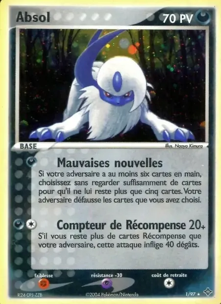 Absol, carte Pokémon DR 1 — extension EX Dragon