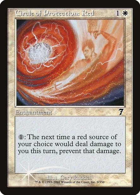 Circle of Protection: Red, Magic card 7ED 9★ — Seventh Edition set