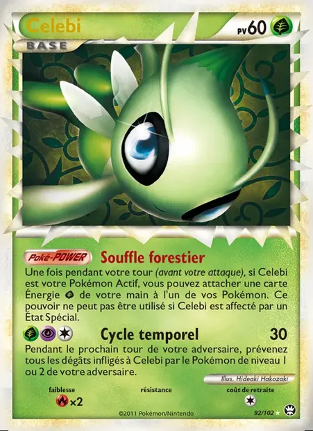 Celebi, carte Pokémon TM 92 — extension Triomphant