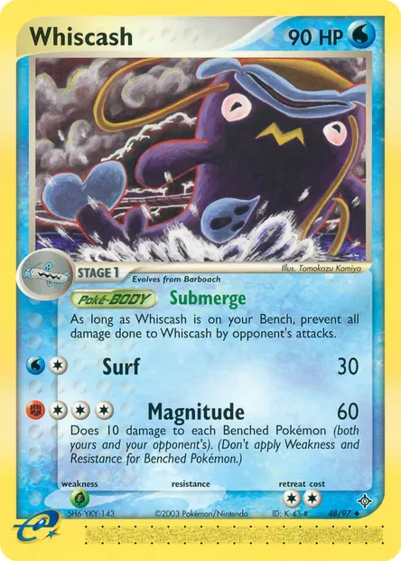 Whiscash, Pokémon card DR 48 — Dragon set