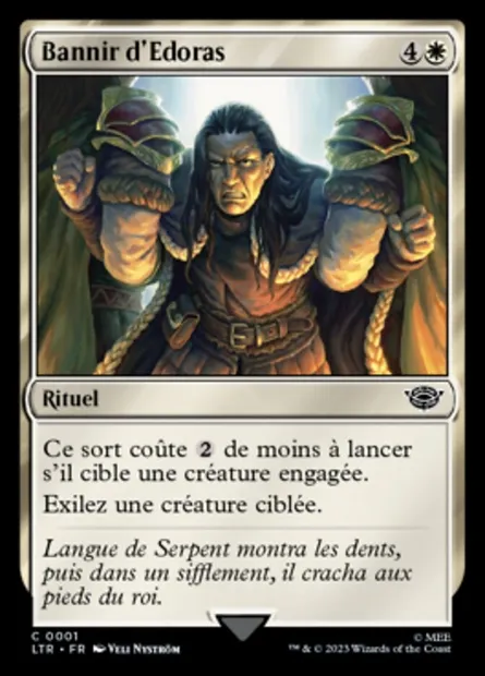 Bannir d'Edoras, carte Magic LTR 1 — extension Le Seigneur des Anneaux : chroniques de la Terre du Milieu