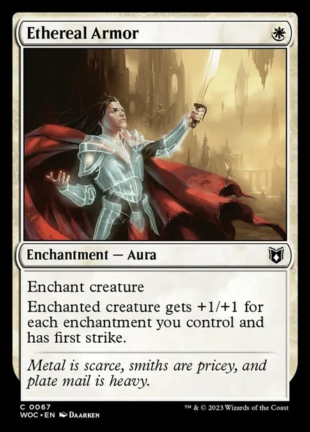 Armure éthérée, carte Magic WOC 67 — extension Wilds of Eldraine Commander