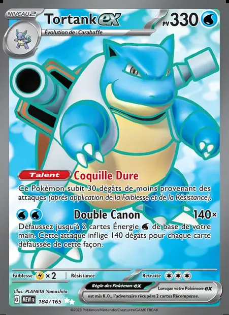 Tortank-ex, carte Pokémon MEW 184 — extension 151