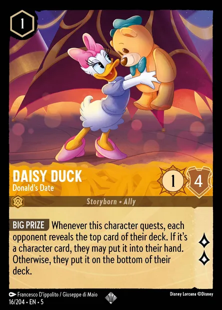 Daisy Duck - Donald's Date, Disney Lorcana card CH5-016 — Shimmering Skies set
