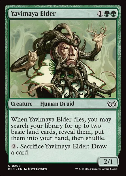 Yavimaya Elder, Magic card DSC 208 — Duskmourn: House of Horror Commander set